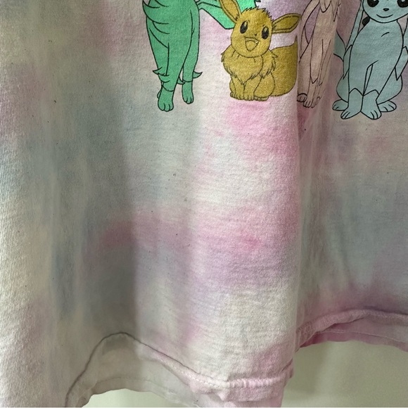 Pokemon Eevee Evolutions Pink & Blue Tie-Dye Graphic T-Shirt, Size XL - Picture 4 of 6
